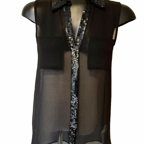 Mendochino See Through Blouse/ Sequins detail - Picture 2 of 4